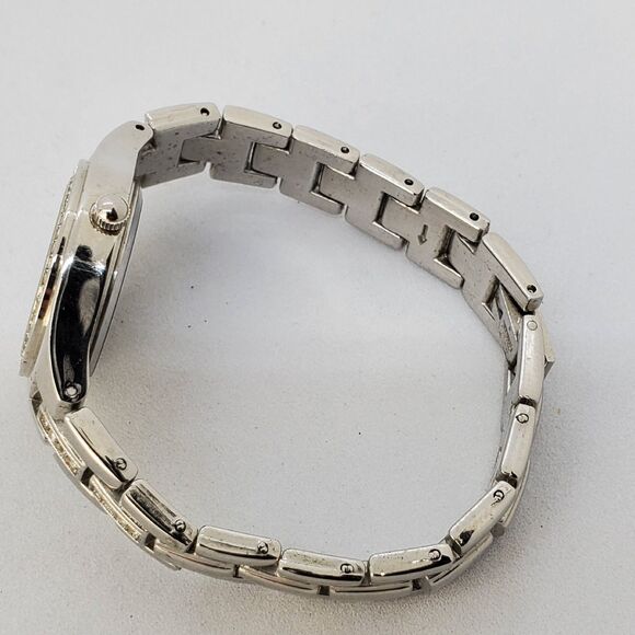 Folio Women's Watch 26MM Pink Dial Gray Bracelet Crystal Bezel 5.75" New Battery - Picture 10 of 14